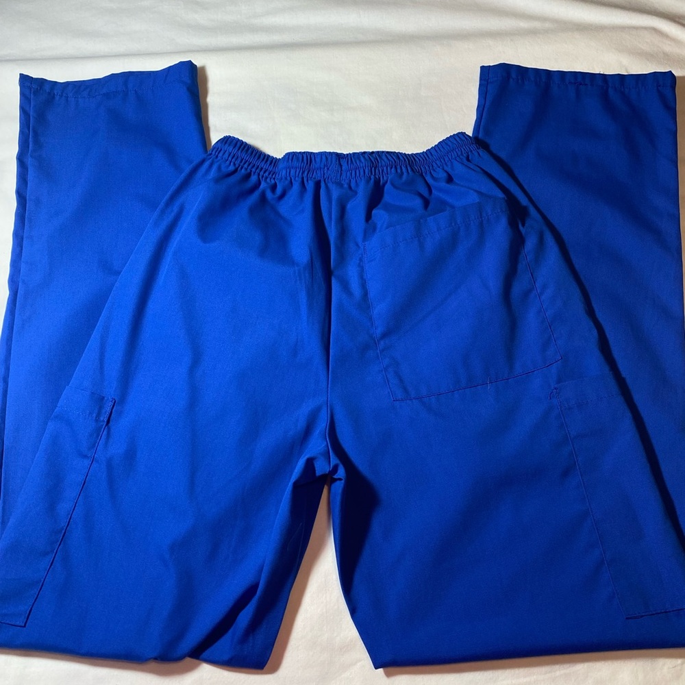 Affinity Apparel XXSR Scrub Pants Blue Elastic Waist Drawstring Petite - Picture 6 of 6